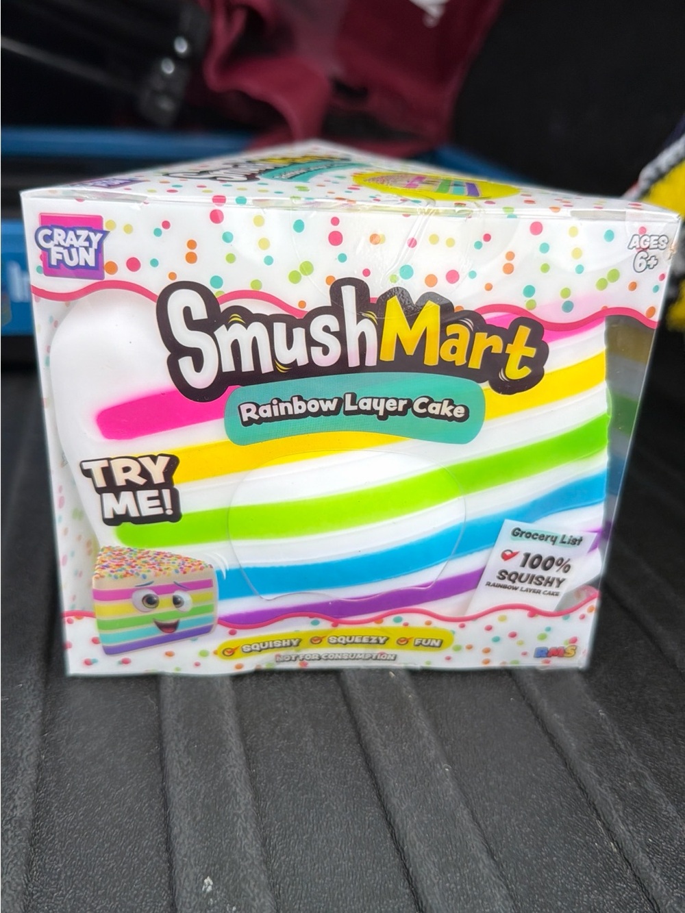 SmushMart Rainbow Layer Cake Squishy Toy - Crazy Fun Brand - Multicolor